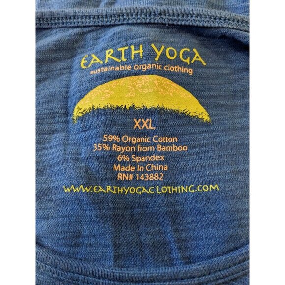 Earth Yoga Top Womens XXL Blue Organic Cotton Long Sleeve Sustainable Organic - Picture 6 of 6